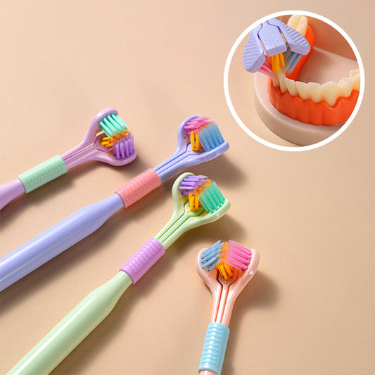 Three-sided Macaron Soft Bristle Toothbrush Care Safety
